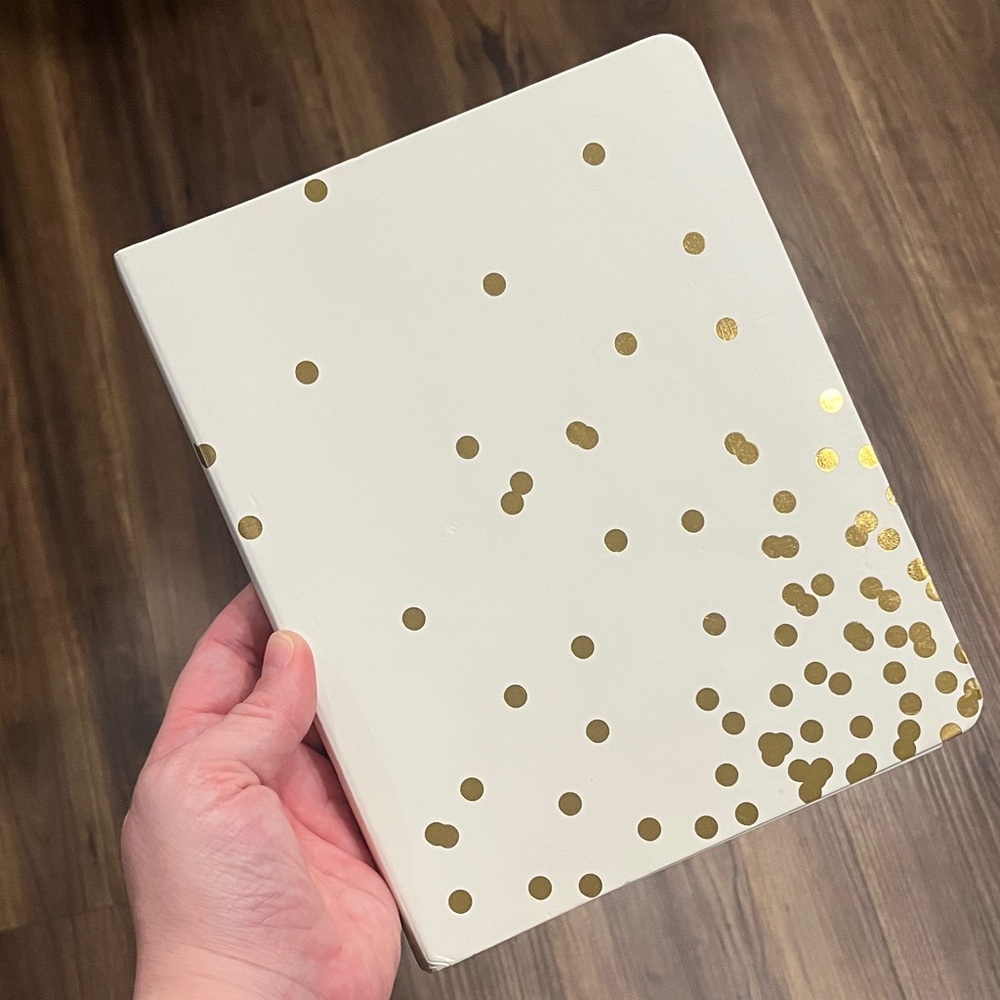 Kate Spade Cream & Gold Polka Dot Spiral Notebook